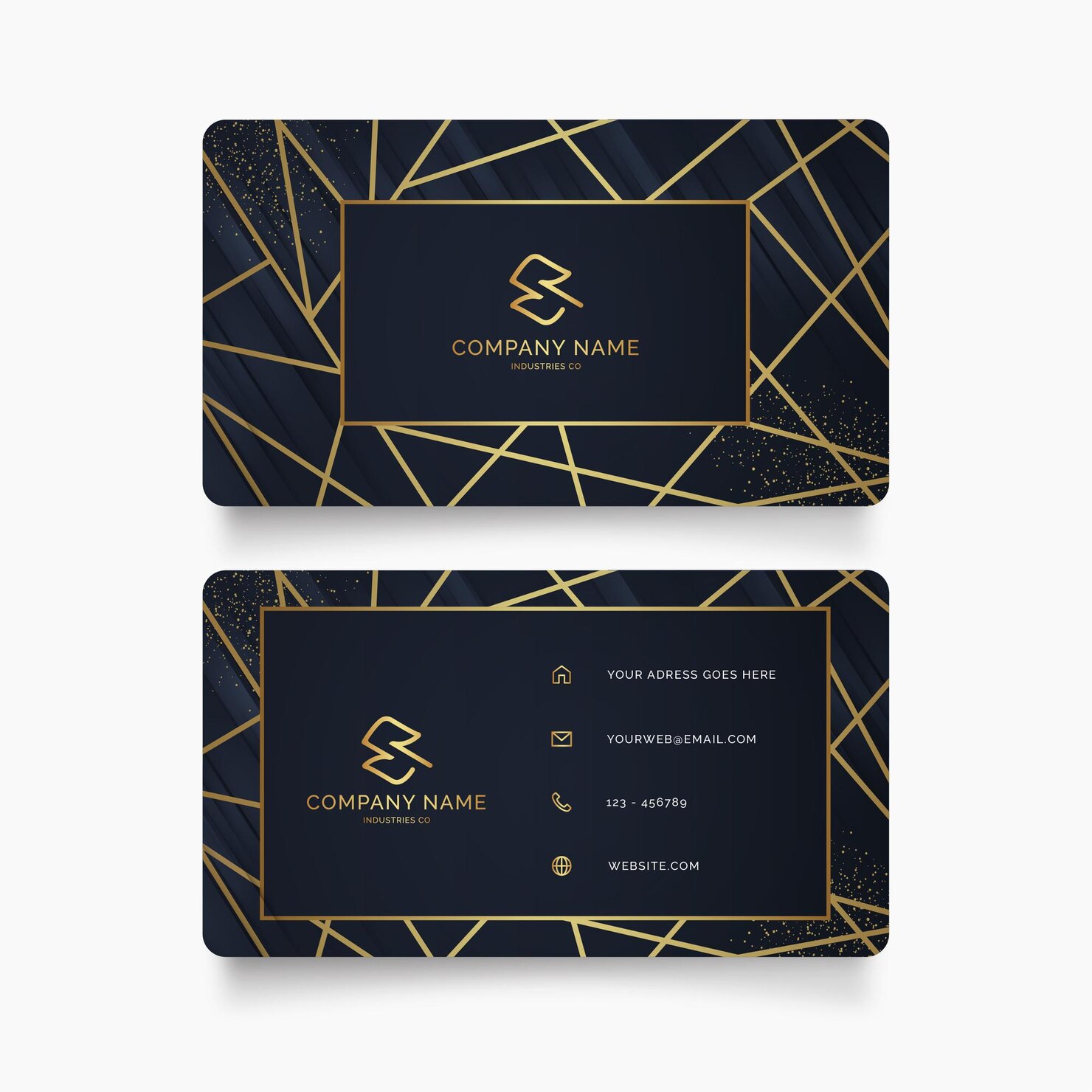 Visitkort med guld folie og termisk relief